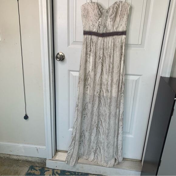 BCBGMAXAZRIA silk amber‎ column strapless maxi dress size 0 wedding guest - Picture 2 of 7
